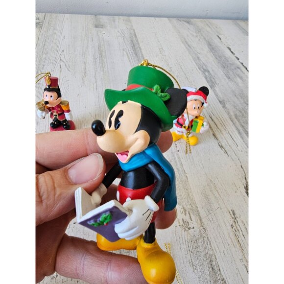 Vintage Mickey mouse ornament singing caroler nutcracker present Xmas tree - Picture 6 of 13